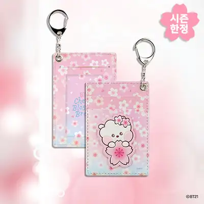 BT21 レザーパッチ カードホルダー [チェリーブロッサム] - RJ