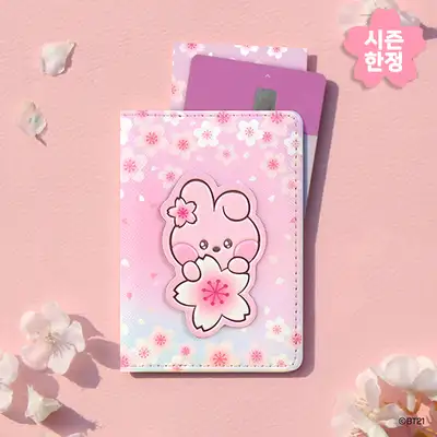 BT21 レザーパッチ カードケース [チェリーブロッサム] - クッキー(COOKY)