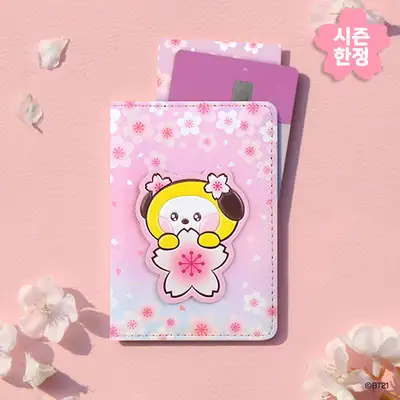 BT21 レザーパッチ カードケース [チェリーブロッサム] - チミ(CHIMMY)