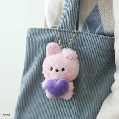 BT21 minini ぬいぐるみキーリング [ハート] - クッキー(COOKY)