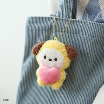 BT21 minini ぬいぐるみキーリング [ハート] - チミー(CHIMMY)