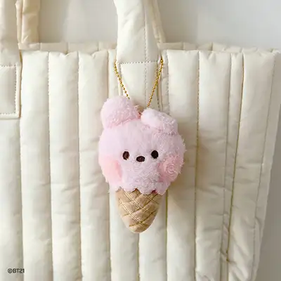 BT21 minini ぬいぐるみキーリング [アイスクリーム] - クッキー(COOKY)