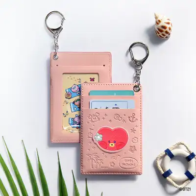 BT21 レザーパッチ カードホルダー [バカンス] - タタ(TATA)