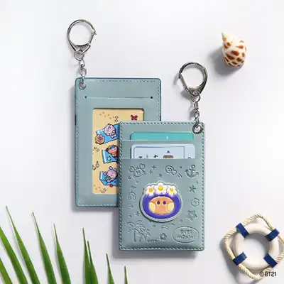 BT21 レザーパッチ カードホルダー [バカンス] - シューキ(SHOOKY)