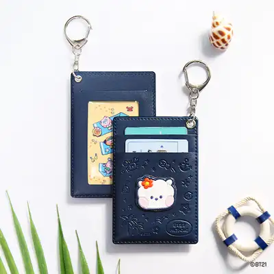 BT21 レザーパッチ カードホルダー [バカンス] - RJ