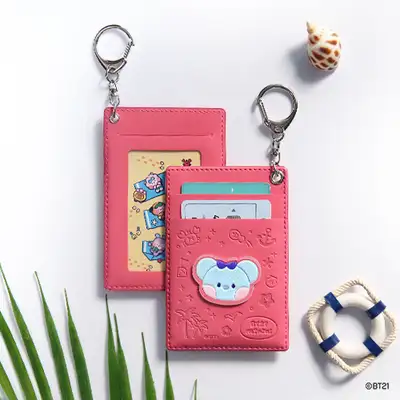 BT21 レザーパッチ カードホルダー [バカンス] - コヤ(KOYA)