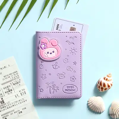 BT21 レザーパッチ カードケース [バカンス] - クッキー(COOKY)