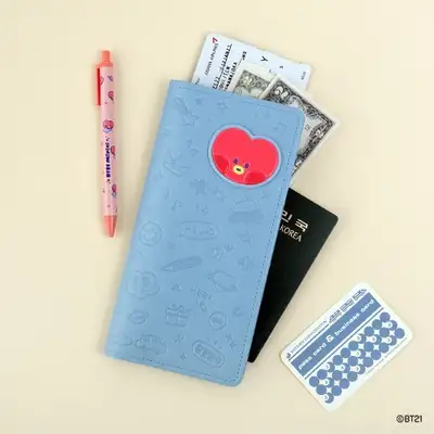 BT21 minini レザーパッチ パスポートカバー L - タタ(TATA)