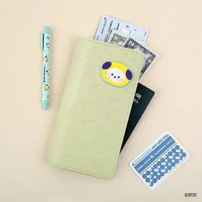 BT21 minini レザーパッチ パスポートカバー L- チミ(CHIMMY)