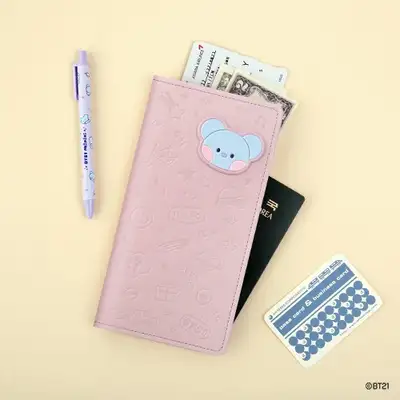 BT21 minini レザーパッチ パスポートカバー L- コヤ(KOYA)
