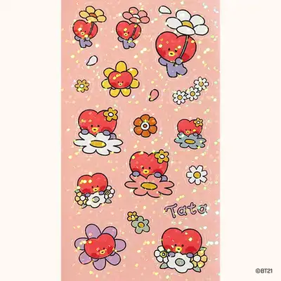 BT21 ホログラムステッカー 【ハッピーフラワー】- タタ(TATA)