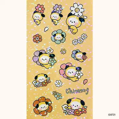 BT21 ホログラムステッカー [ハッピーフラワー]- チミ(CHIMMY)
