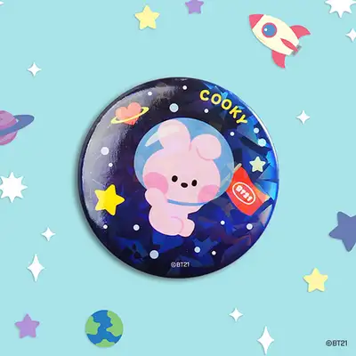 BT21 缶バッジ [SPACE]- クッキー(COOKY)