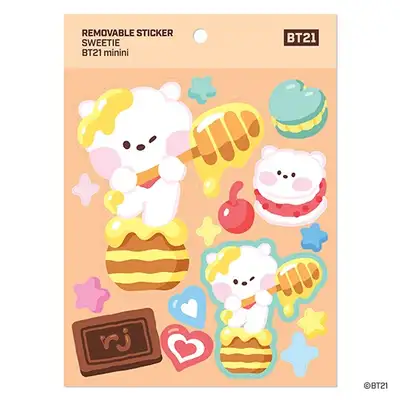 [BT21] リムーバブルステッカー [スウィーティ]- アールジェイ(RJ)