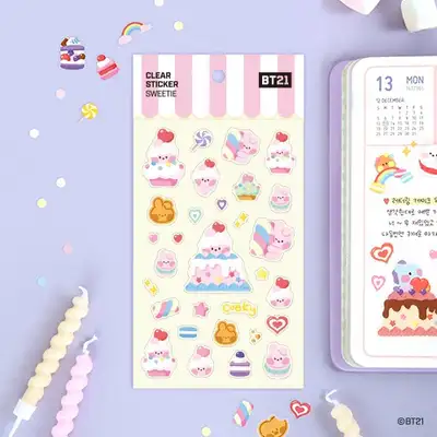 [BT21] クリアステッカー [スウィーティ]- クッキー(COOKY)