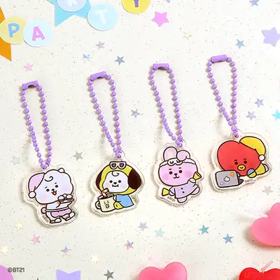 【BT21】アクリルシンプルキーリング【パーティ】