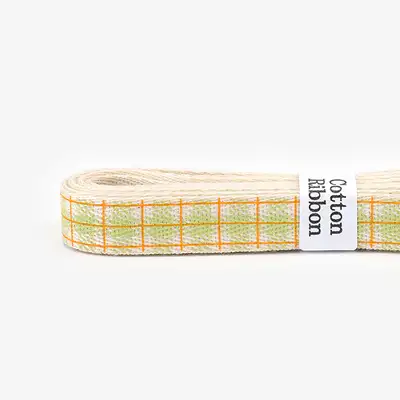 [100Y] cotton ribbon vol.6 - 37 Green check