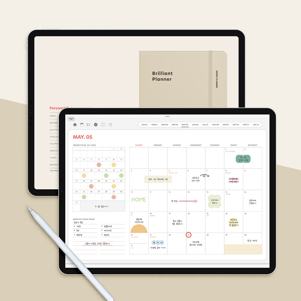 2026 Brilliant Weekly Diary GoodNotes Insert Pages