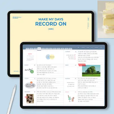 2026 RecordOn 自由周刊式数字日记 GoodNotes笔记本内页