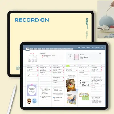 2026 Record On 周计划周记本 GoodNotes 笔记纸