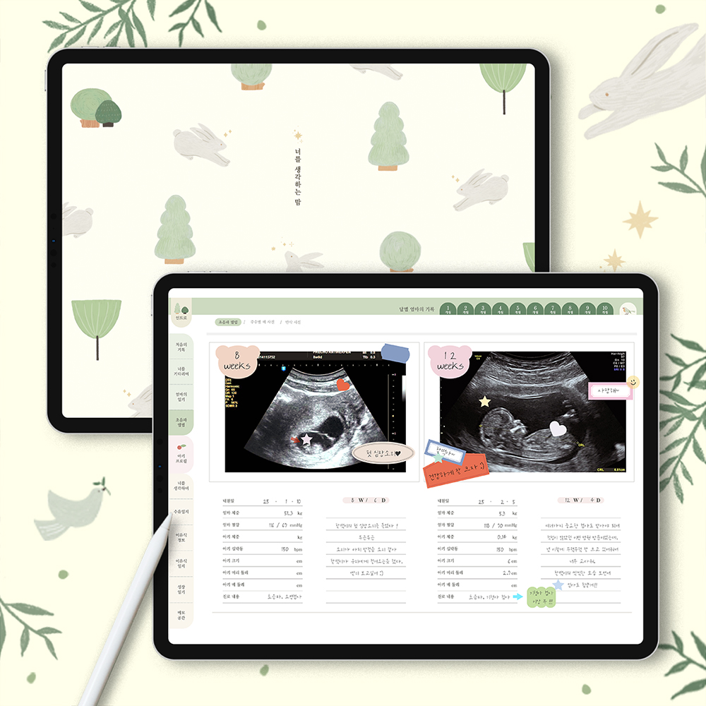 Thinking of You, Mom Pregnancy Diary GoodNotes Planner Pages
