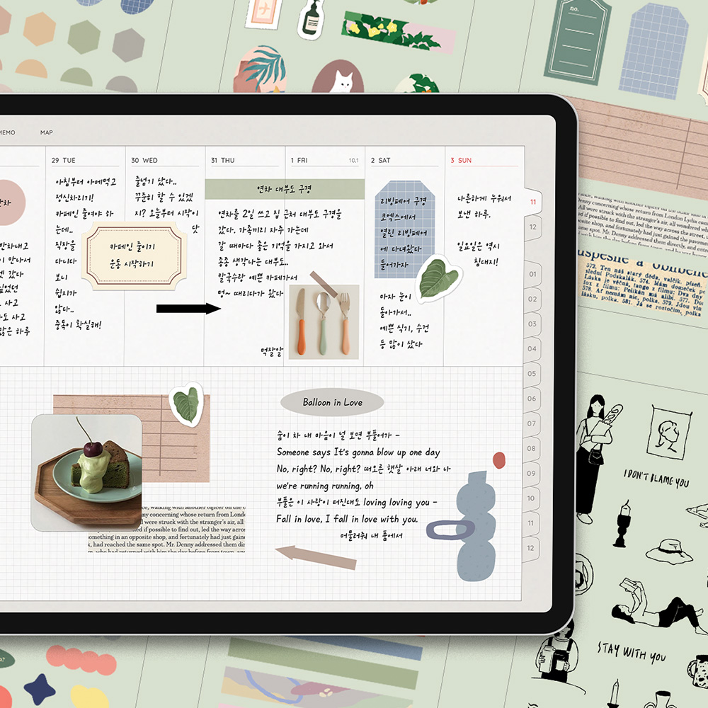 Collage GoodNotes Sticker 10-Piece Set
