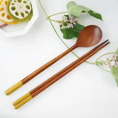 (Korea Excellence Craft Product) Chilmong Geumsugansan Min Lacquer Birch Wood Utensil Set (Spoon + Chopsticks)