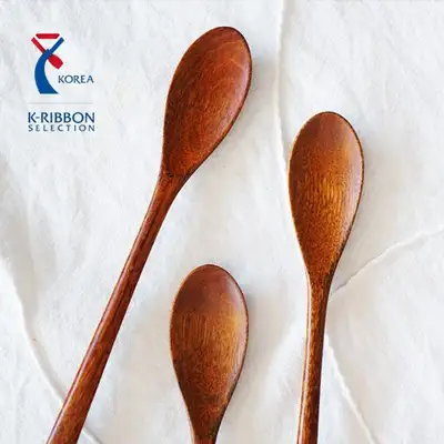 Chilmong Natural Lacquer Wood Long Teaspoon Single (1pcs) - Korean Superior Craft Product