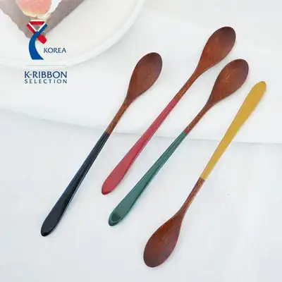 (Korea Excellence Craft Product) Chil Mong Pure Lacquer Wood Long Tea Spoon Single Piece (1pcs)