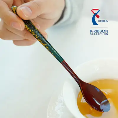 (Korea Excellence Craft) Chilmong Milky Way Lacquered Wood Tea Spoon/Tea Fork/Butter Knife 1pc
