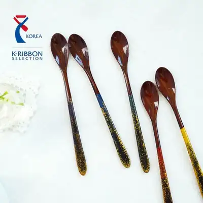(Korea Excellence Craft) Chilmong Premium Milky Way Lacquer Wood Long Teaspoon - Single (1pcs)