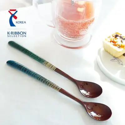 (Korea Excellence Craft) Chilmong Premium Wave Lacquer Wooden Ear Multi-Purpose Spoon Single (1pcs)