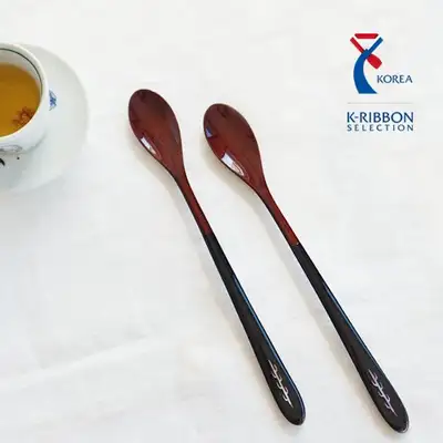 Chilmong Premium Chilji-do Lacquered Wood Long Teaspoon Single Piece (1pcs)
