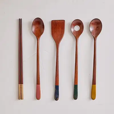 Chilmong Geumsugansan Lacquered Wood Mini Cooking Utensil 5-Piece Set