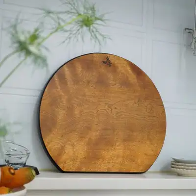 Chilmong Solid Wood Lacquered Premier Wooden Cutting Board - Half Moon