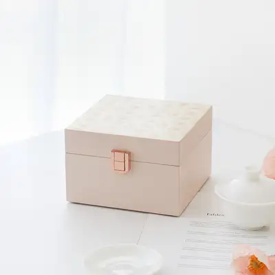 Nacre Lacquerware Korea Pastel Pink Mother-of-Pearl Jewelry Box (15cm) - Korean Cultural Beauty