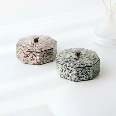 Nacre Lacquerware Korea Traditional Korean Culture Beauty Crane Thousand Years Octagonal Nacre Box 10cm