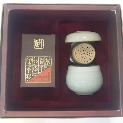 有机雨前绿茶40g一人茶具礼盒套装