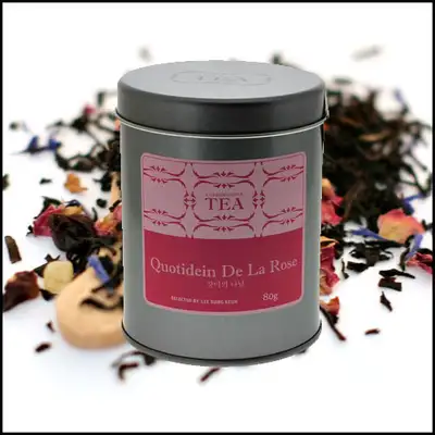 ドイツ ブレンド 紅茶 Quotidien de Rose (クォティディアン ド ローズ-バラの日々) 80g キャディ