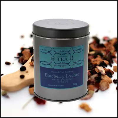 German Herbal Fruit Tea Flower Blending Tea Blueberry Lychee Fruit Tea 80g Caddy