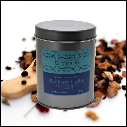 德国草本茶果茶花卉混合茶 Blueberry Lychee Fruit Tea(蓝莓荔枝果茶)80g 罐装