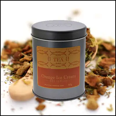 German Herb Tea Fruit Tea Flower Blending Tea Orang Ice Cream (Orange Cream Fruit Tea) 80g Caddy