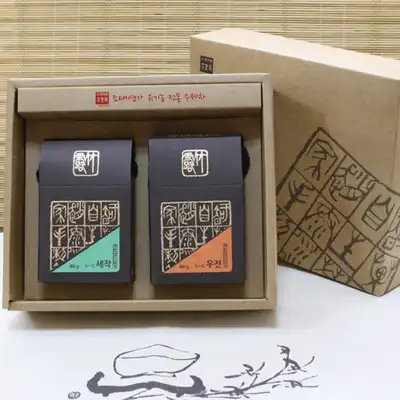 Jotaeyeonga Bamboo Shade Tea Sejak + Ujeon (Green Tea) 80g / Jirisan Organic Handmade Green Tea