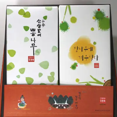 Bamboo Leaf Tea 2-Type Gift Set No. 3 - Mulberry Leaf Tea + Mistletoe Health Tea Gratitude Set