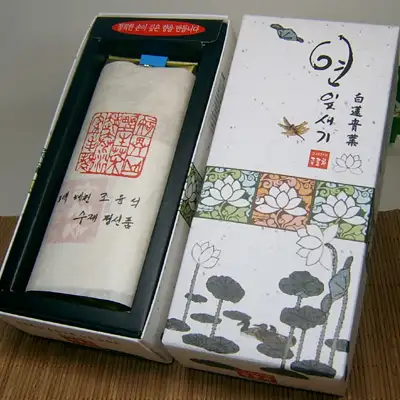 Jotaenyeongga White Lotus Leaf Tea Lotus Leaf Inscribed 40g Handmade Lotus Leaf Tea