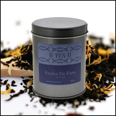ドイツ ブレンディング紅茶 Etoiles de Paris（エトワール・ド・パリ - パリの星々）80g 缶
