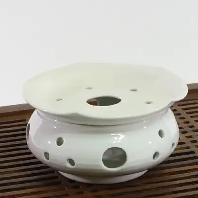 White Porcelain Lotus Leaf Warmer (Small)