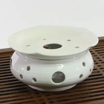 White Porcelain Lotus Leaf Warmer (Large)