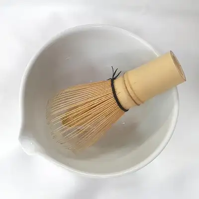 嘴形抹茶碗 白瓷起泡茶碗 熟乌抹茶拿铁茶匙 分享碗