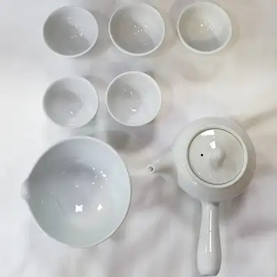 高级白瓷5人茶具套装 绿茶茶道礼盒